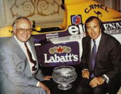 Sid Watkins and Jackie Stewart 1992 Labatt's safety award